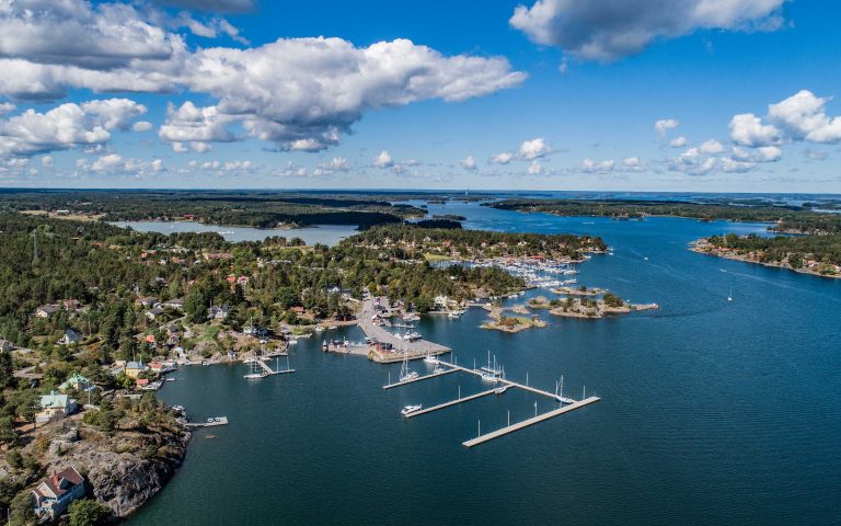 Arkösunds harbour from above