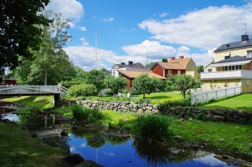Söderköping city center and the Göta Canal