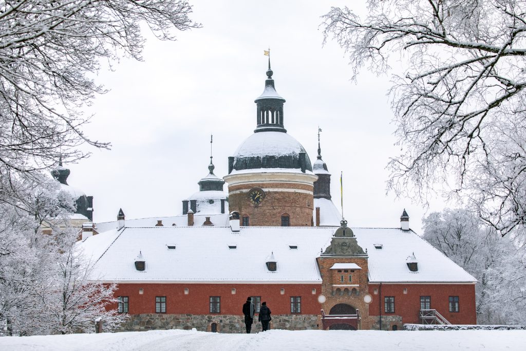 Gripsholms castle during winter in the snow